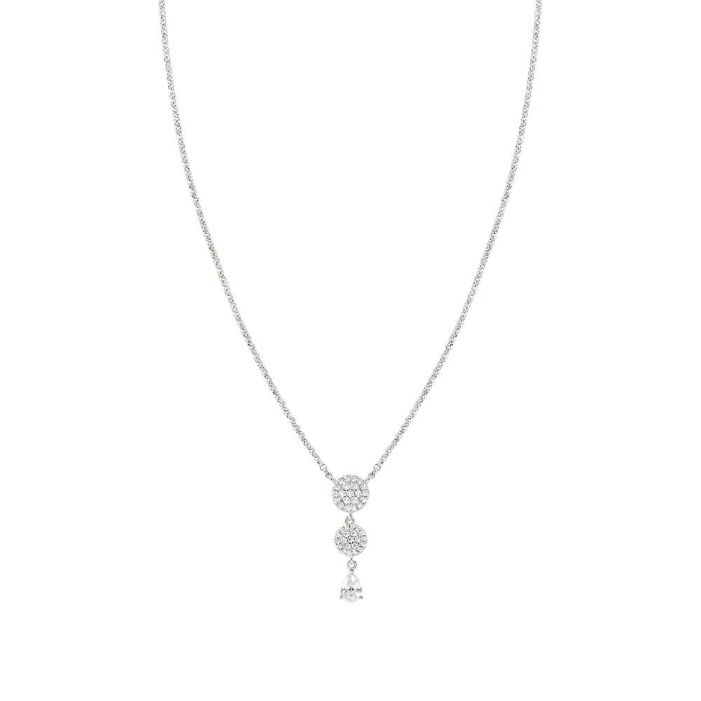 Nomination Collana Lucentissima Tondi e Cubic Zirconia a goccia Saldi Di Fabbrica