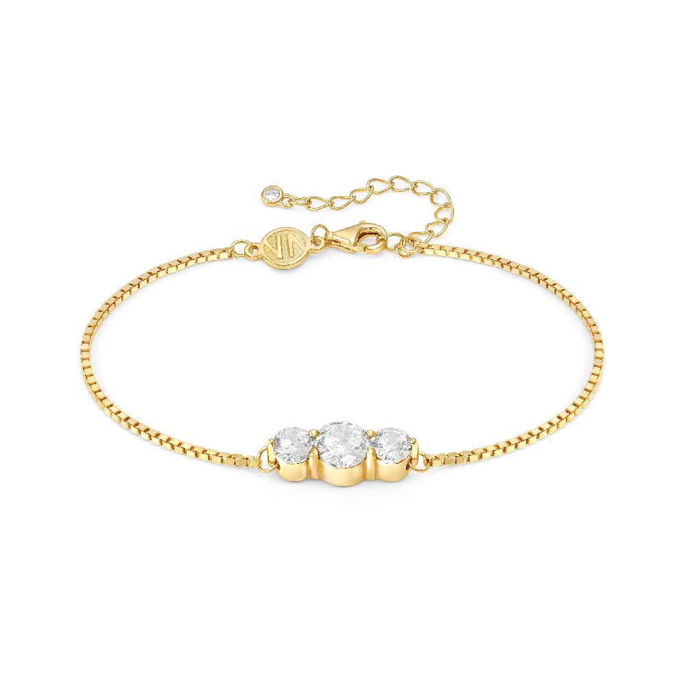 Nomination Bracciale Colour Wave con 3 pietre bianche