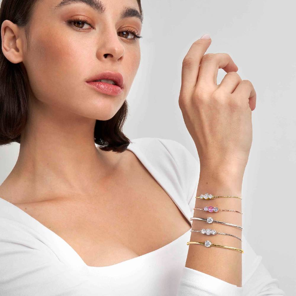 Nomination Bracciale Colour Wave con 3 pietre bianche Negozio
