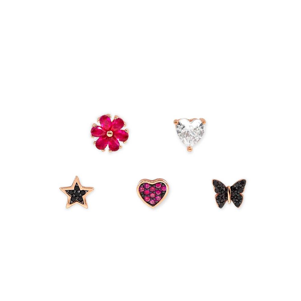 Nomination Set 5 Orecchini Sweetrock Nature Oro Rosa