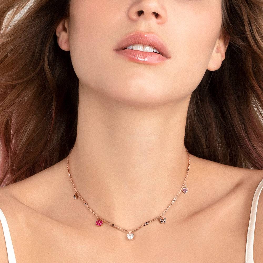 Nomination Collana Sweetrock Nature Oro Rosa con pendenti Nuovo