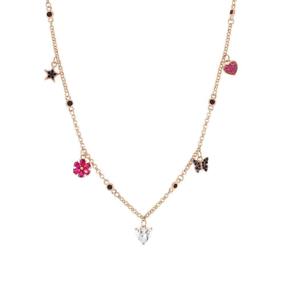 Nomination Collana Sweetrock Nature Oro Rosa con pendenti Nuovo