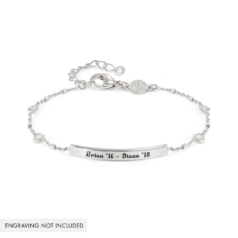 Nomination Bracciale Messaggi d'amore con Placca e Zirconi a cuore Nuova