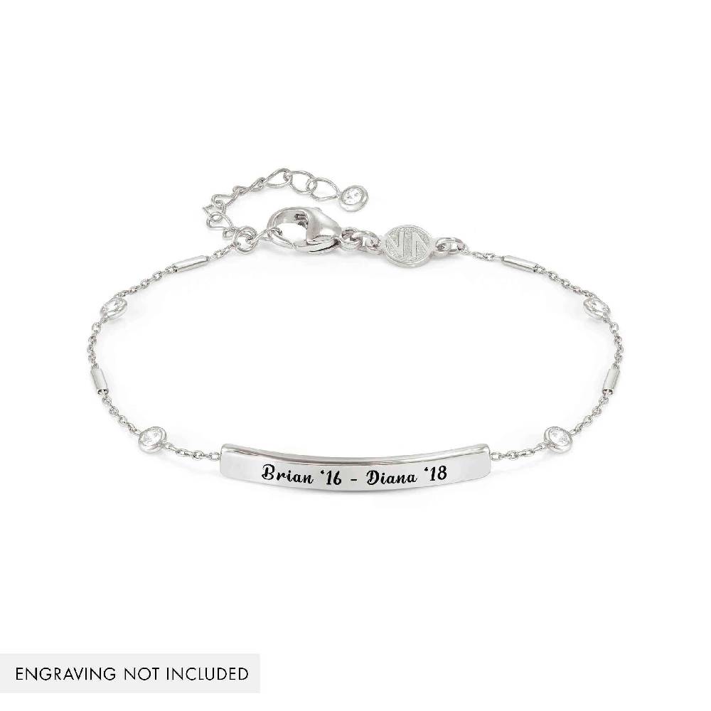 Nomination Bracciale Messaggi d'amore con Placca Incidibile e Pietre In Linea