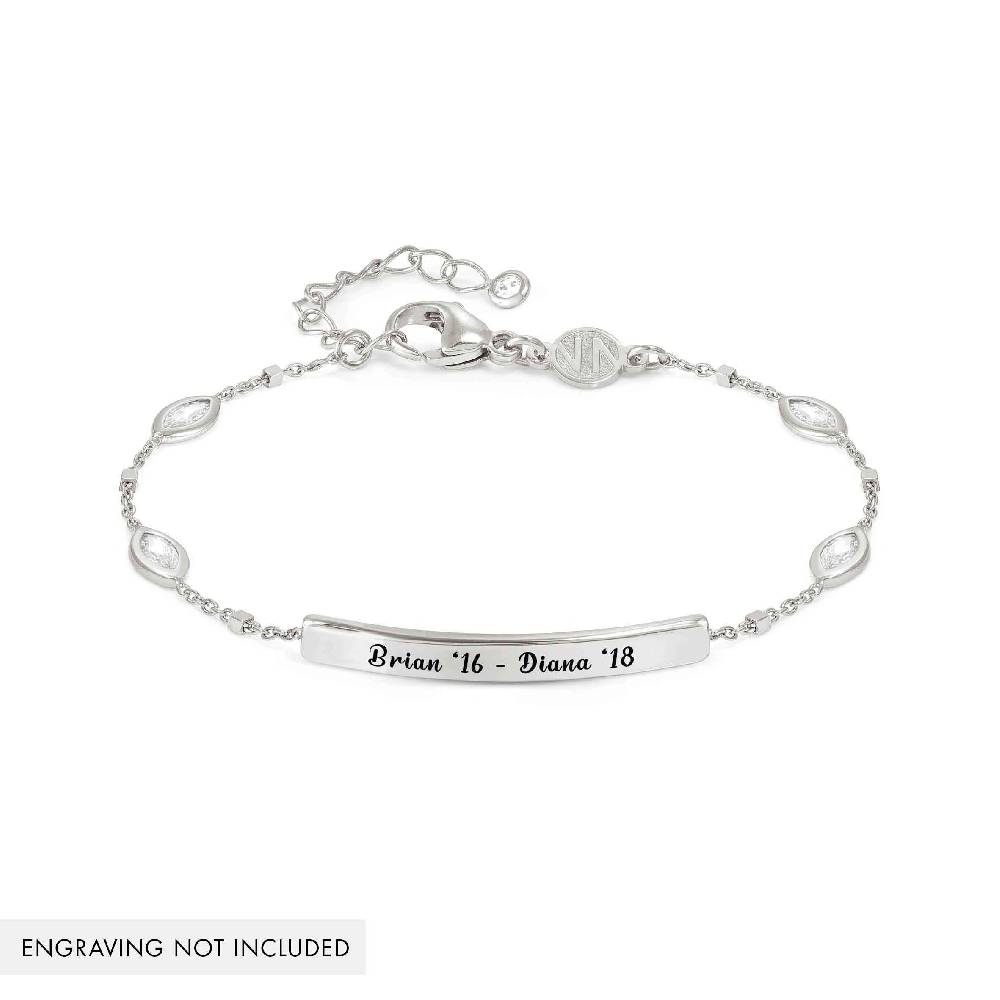 Nomination Bracciale Messaggi d'amore con Placca e Zirconi Ovali Sostegno trimestrale