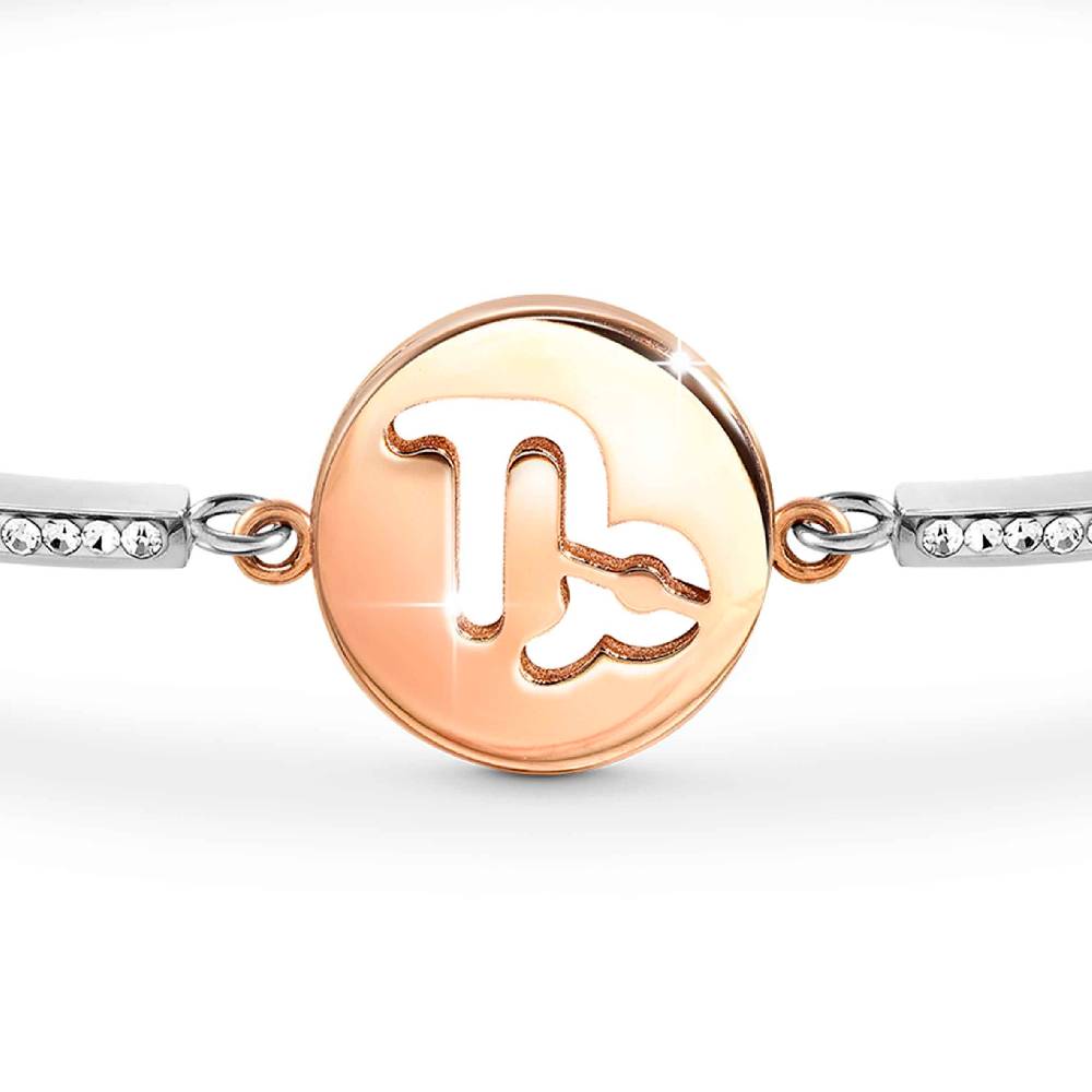 Nomination Bracciale Milleluci Zodiaco Capricorno in PVD rosa e Cristalli Pezzi Unici