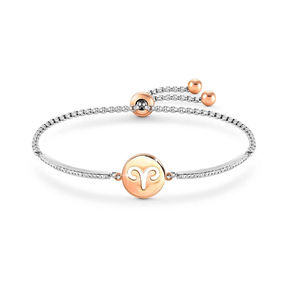 Nomination Bracciale Milleluci Zodiaco Ariete in PVD rosa e Cristalli