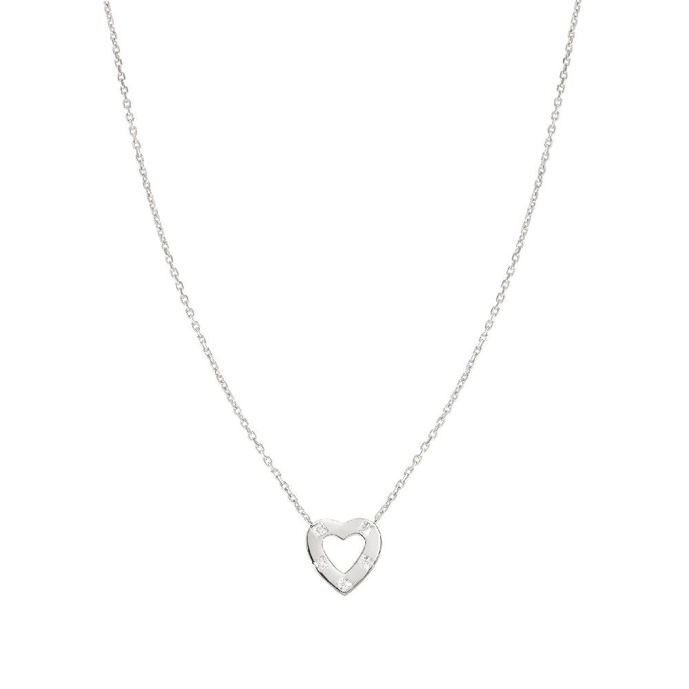 Nomination Collana Carismatica Cuore e Cubic Zirconia bianchi Nuova