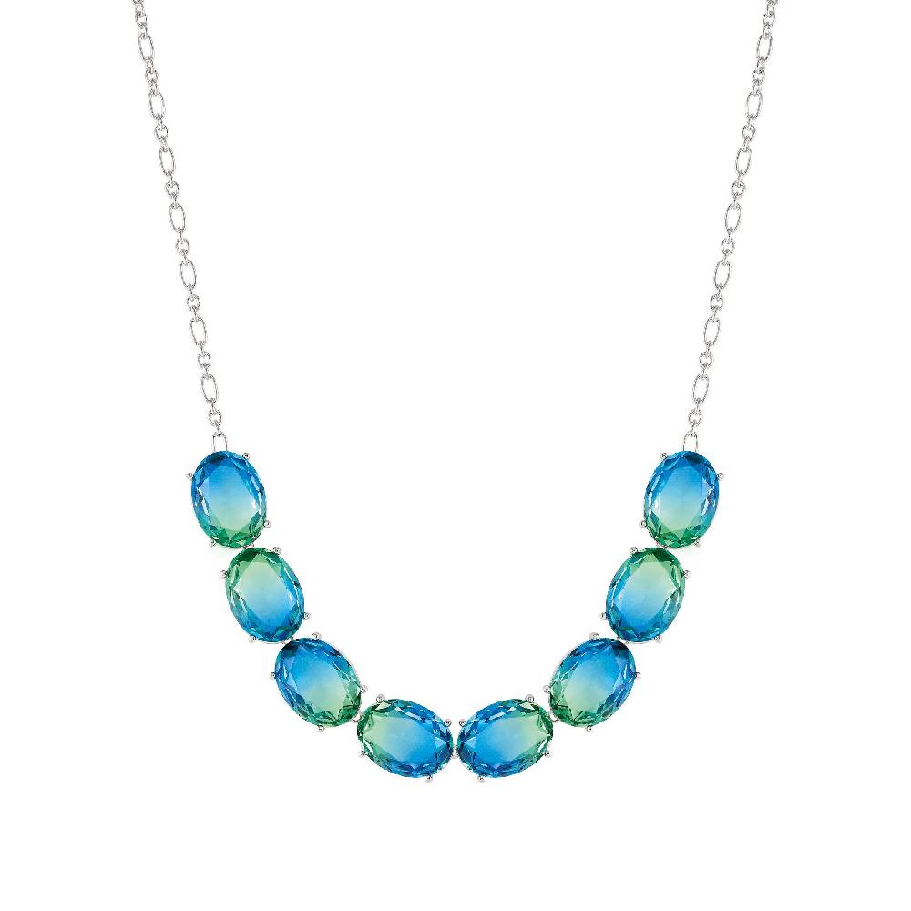 Nomination Collana Symbiosi con pietre Bicolor grandi celeste e verde Italy
