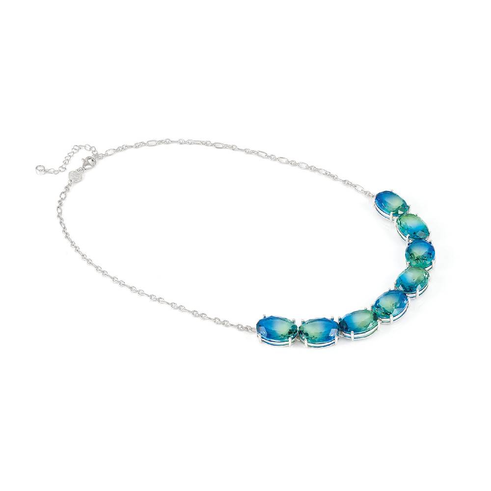 Nomination Collana Symbiosi con pietre Bicolor grandi celeste e verde Italy