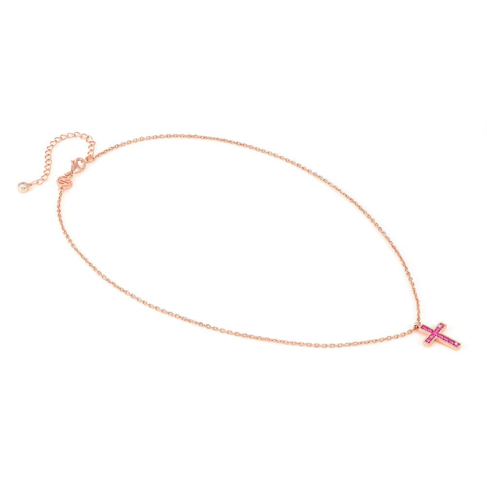 Nomination Collana Carismatica Croce e CubIc Zirconia fucsia Promozione