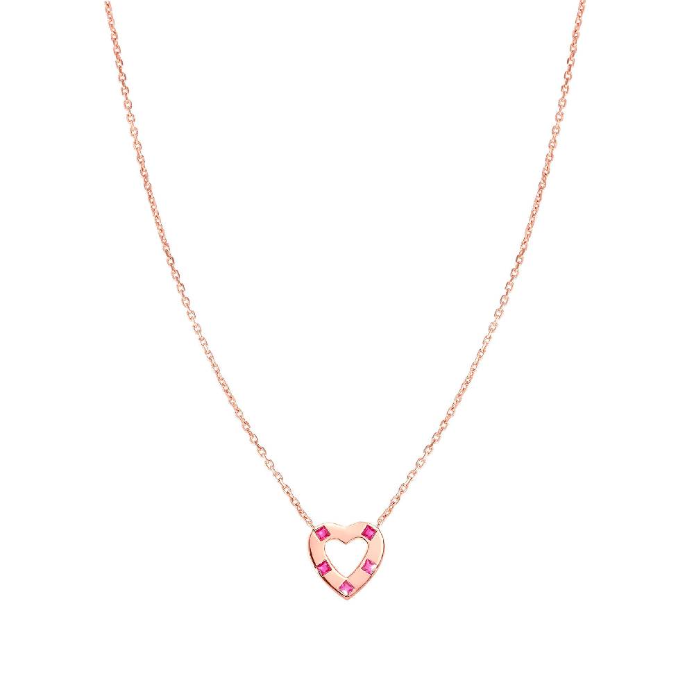 Nomination Collana Carismatica Cuore e CubIc Zirconia fucsia Pezzi Unici