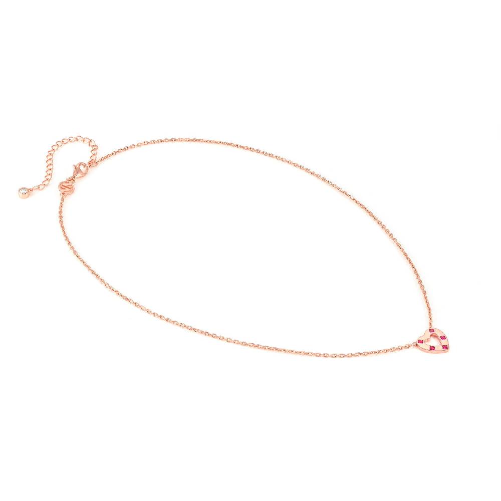 Nomination Collana Carismatica Cuore e CubIc Zirconia fucsia Pezzi Unici