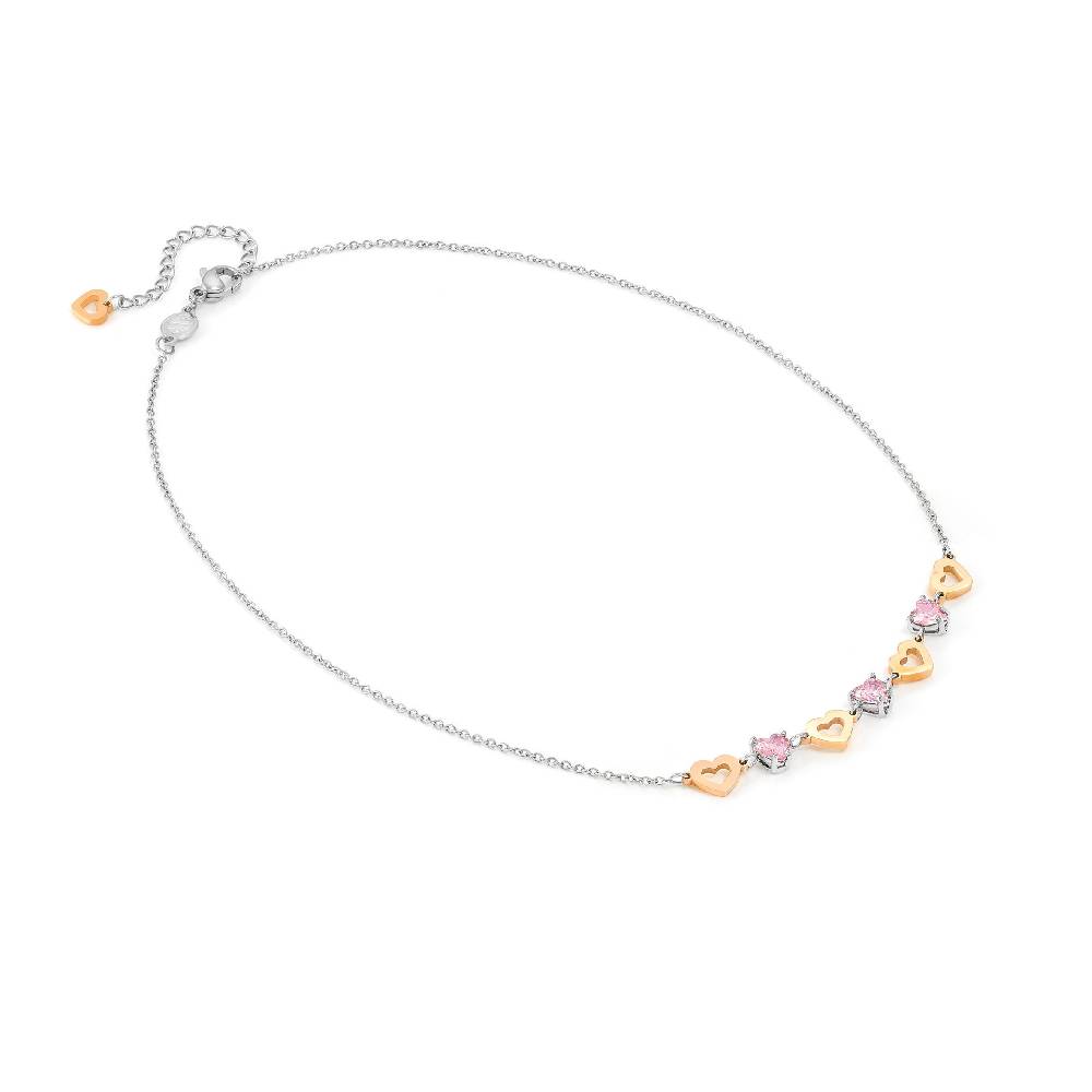 Nomination Collana Principessina pietre rosa e cuori Soddisfazione Garantita
