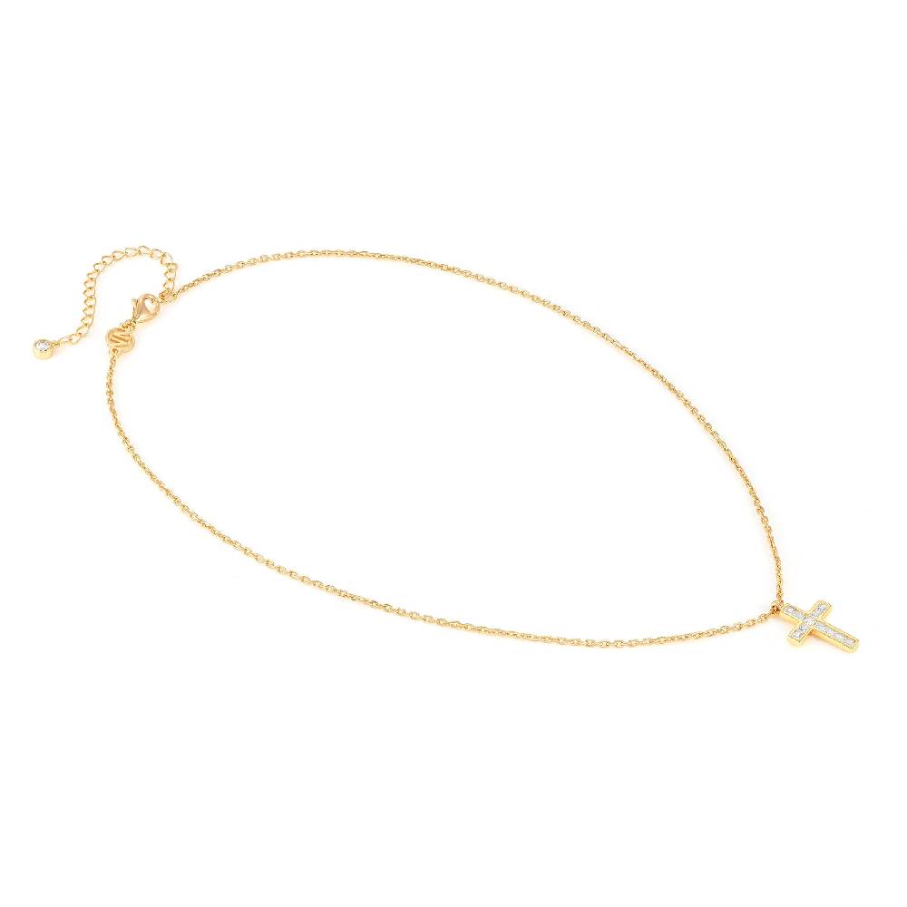 Nomination Collana Carismatica Croce in Oro giallo e CubIc Zirconia bianchi Qualità Garantita