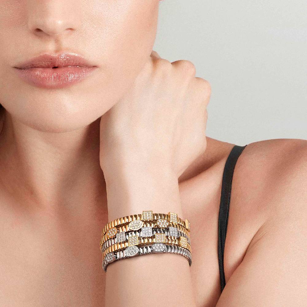 Nomination Bracciale Extension in PVD giallo con 3 Quadrati Bestseller