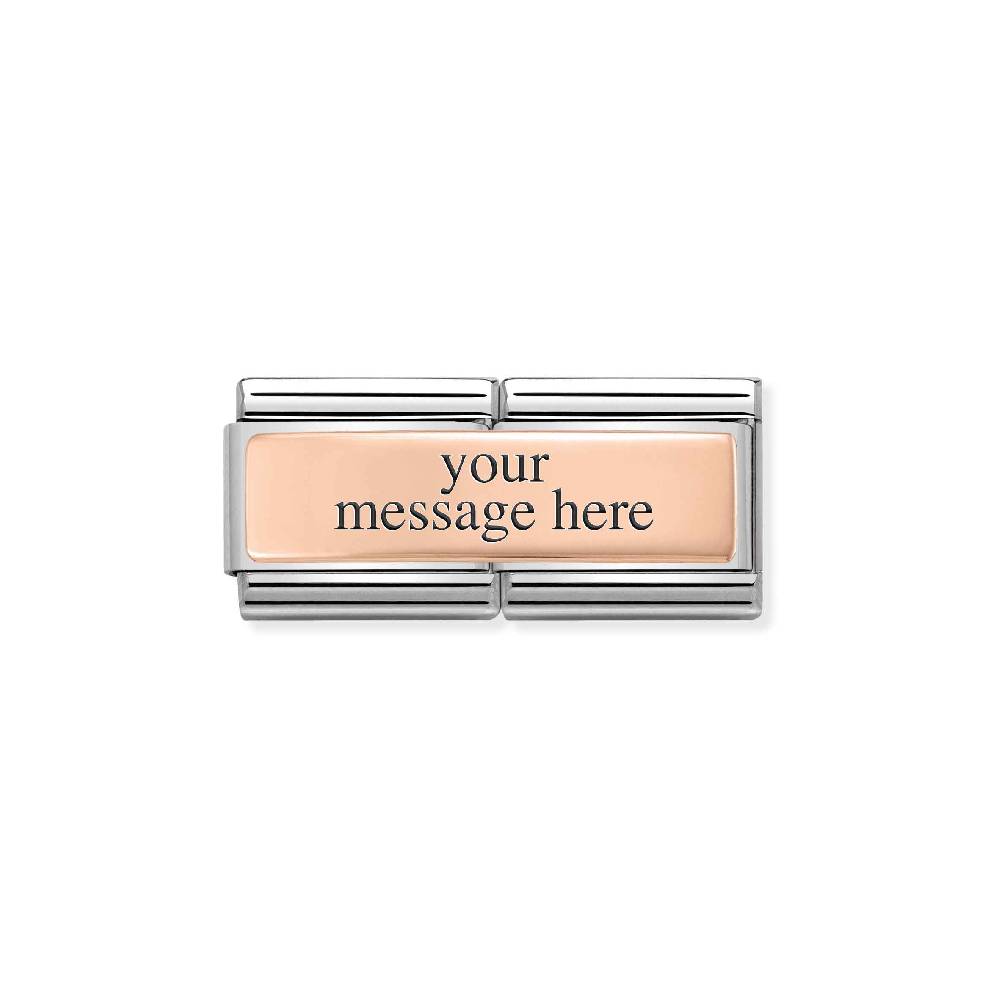 Nomination Doppio Link Composable Classic Placca incisibile in Oro rosa Offerta migliore