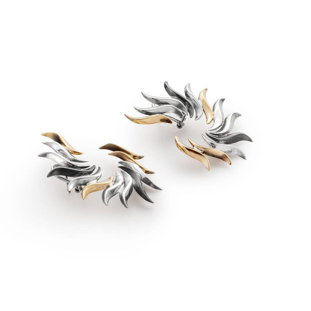 Paola Grande Gioielli FLAME Orecchino 'Fenice' base argento Presa
