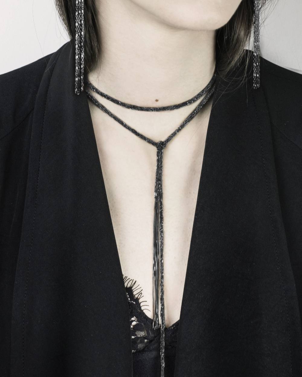 Paola Grande Gioielli SCIARPE Cordino/choker in argento rodiato Nuovi prodotti