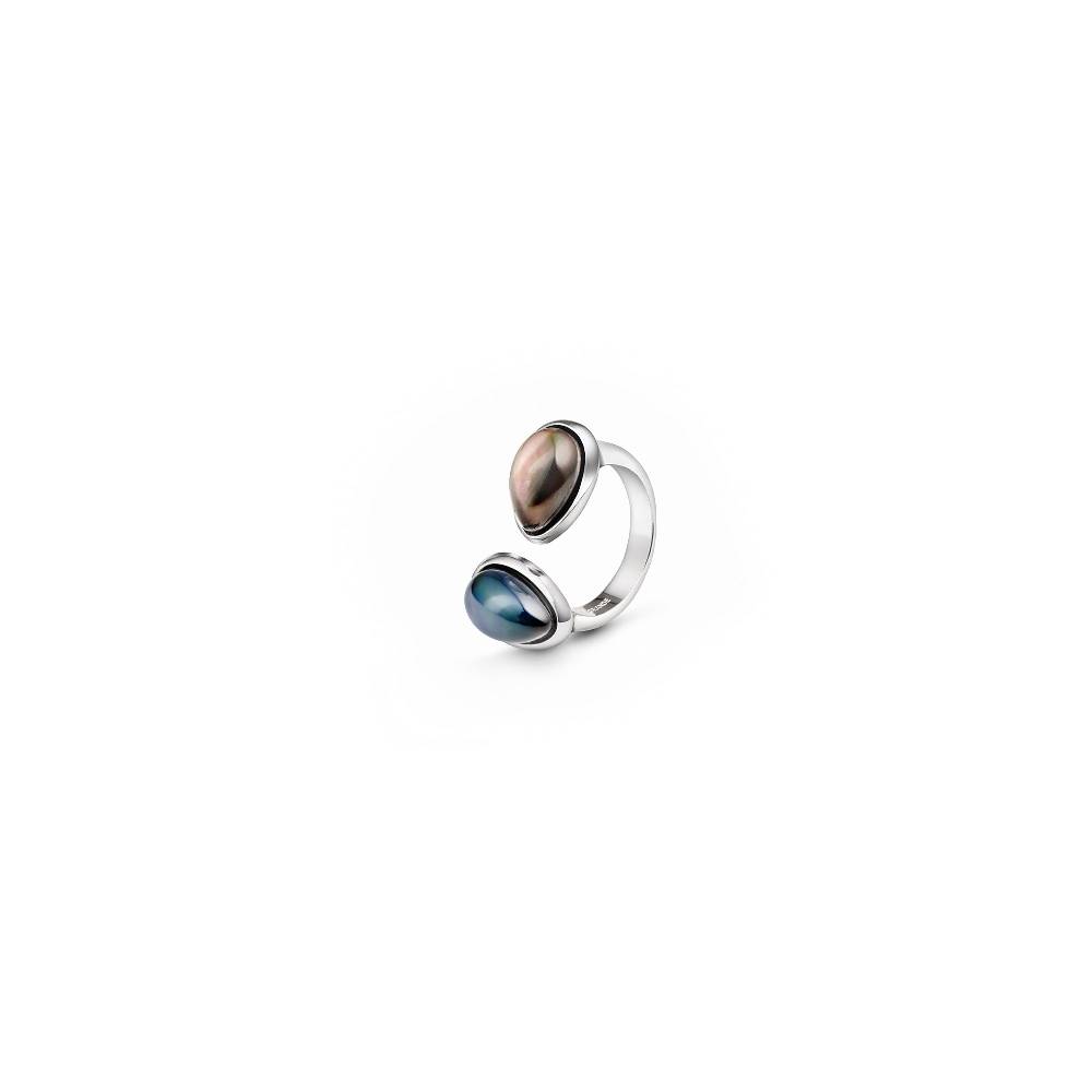 Paola Grande Gioielli AURUM Anello Goccia blu|grigio 2 elementi Economico