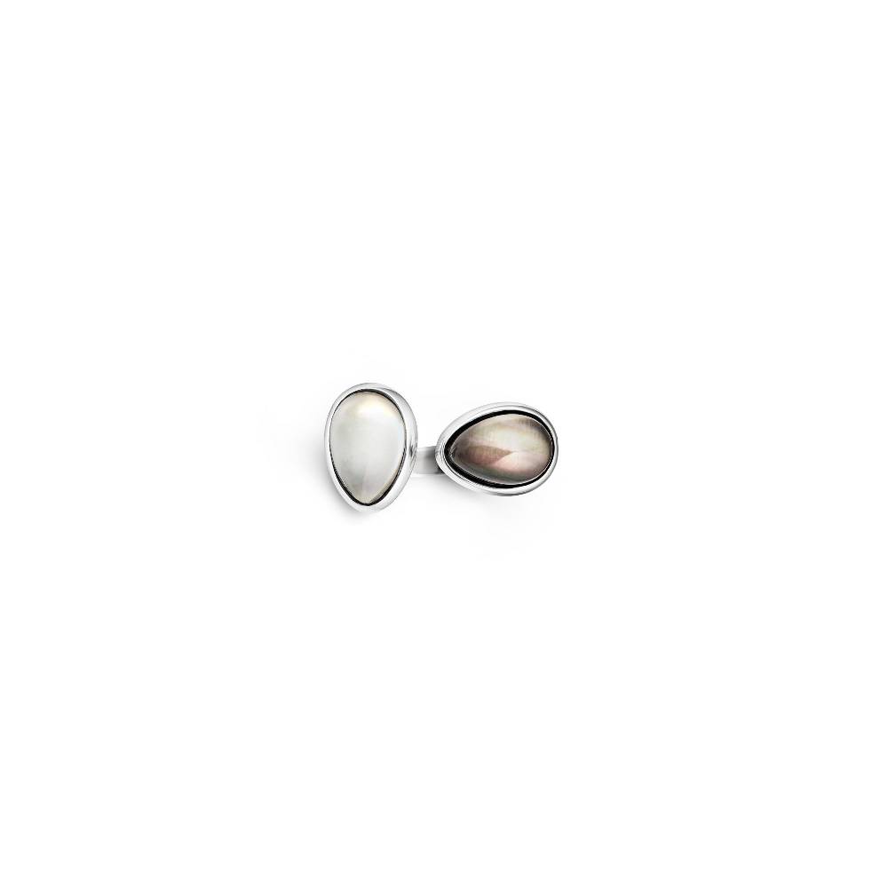 Paola Grande Gioielli AURUM Anello goccia bianco|grigio 2 elementi