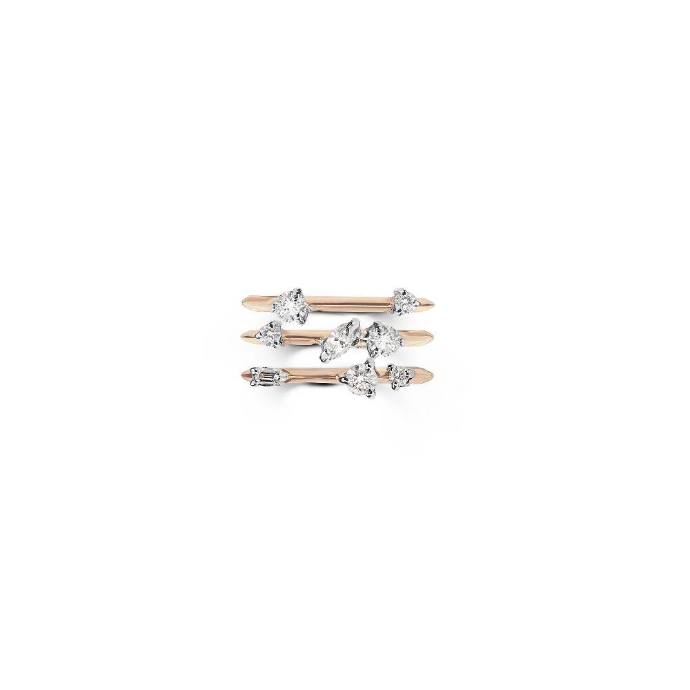 Paola Grande Gioielli BALANCE Set di 3 anelli 'Balance' in oro rosa e diamanti