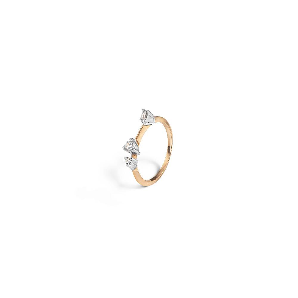 Paola Grande Gioielli BALANCE Anello 'Balance' oro rosa taglio brillante e baguette