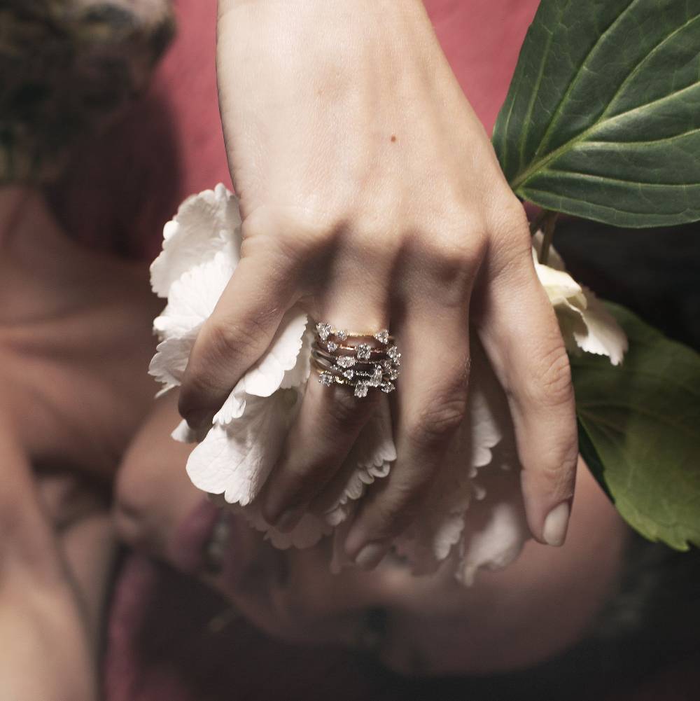 Paola Grande Gioielli BALANCE Anello 'Balance' oro rosa taglio brillante e baguette Saldi