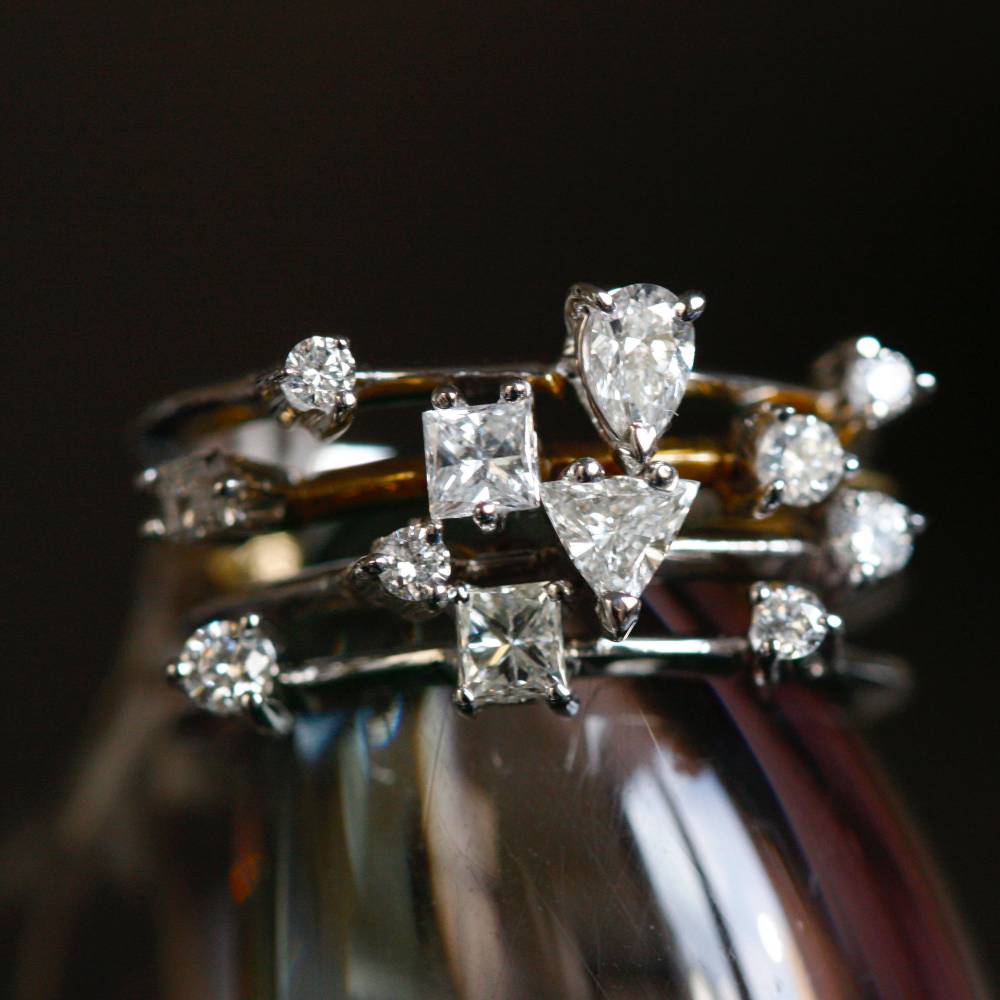Paola Grande Gioielli BALANCE Anello 'Balance' oro rosa taglio brillante e baguette Saldi