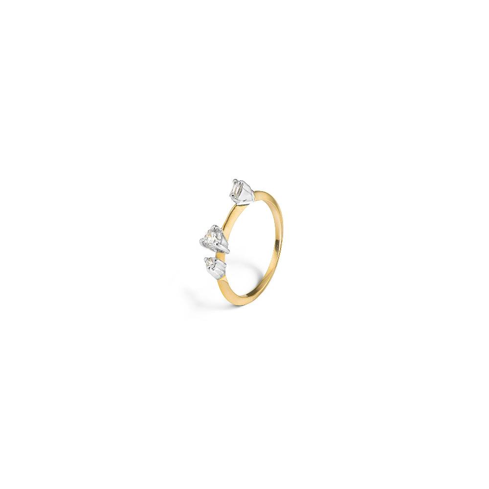 Paola Grande Gioielli BALANCE Anello 'Balanace' in oro giallo con baguette