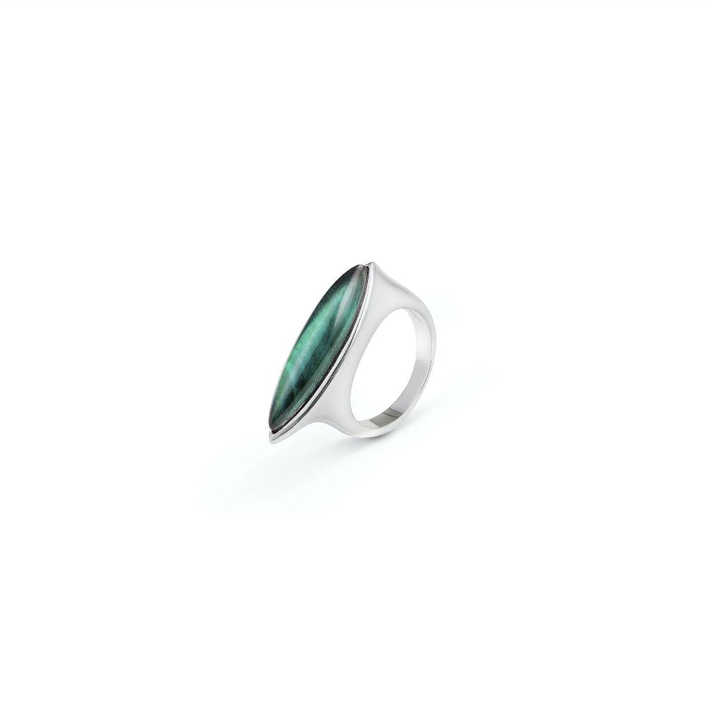 Paola Grande Gioielli AURUM Anello Navetta verde