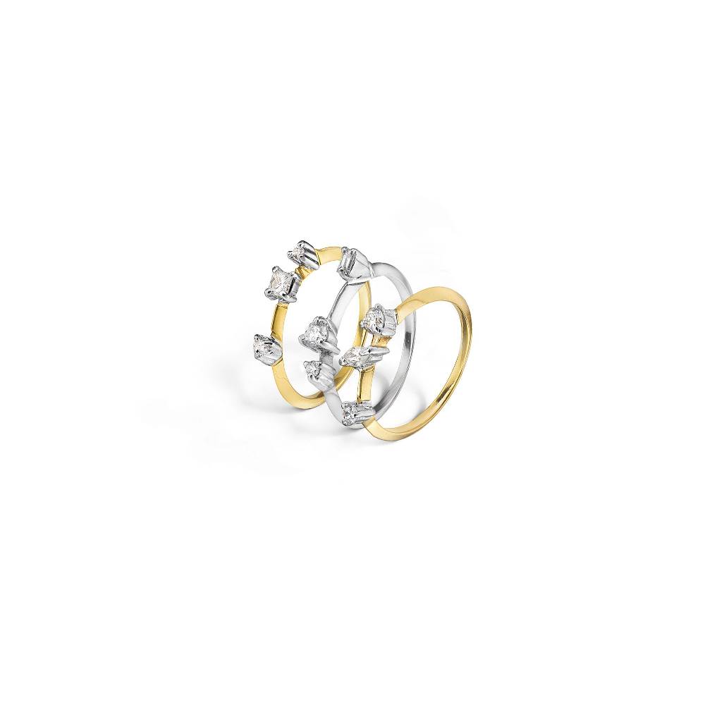 Paola Grande Gioielli BALANCE Set di tre anelli 'Balance' componibili In Linea