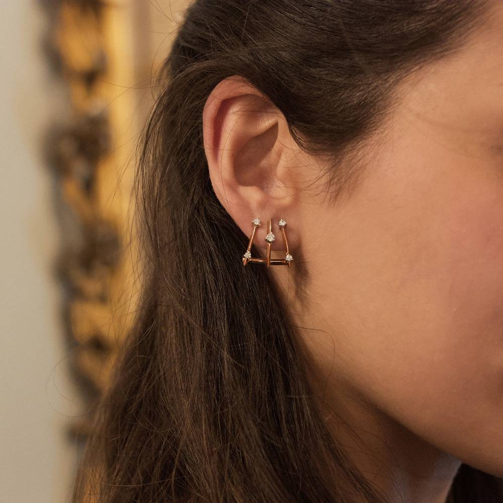 Paola Grande Gioielli BALANCE Orecchini 'Balance' 3 elementi oro rosa Moda