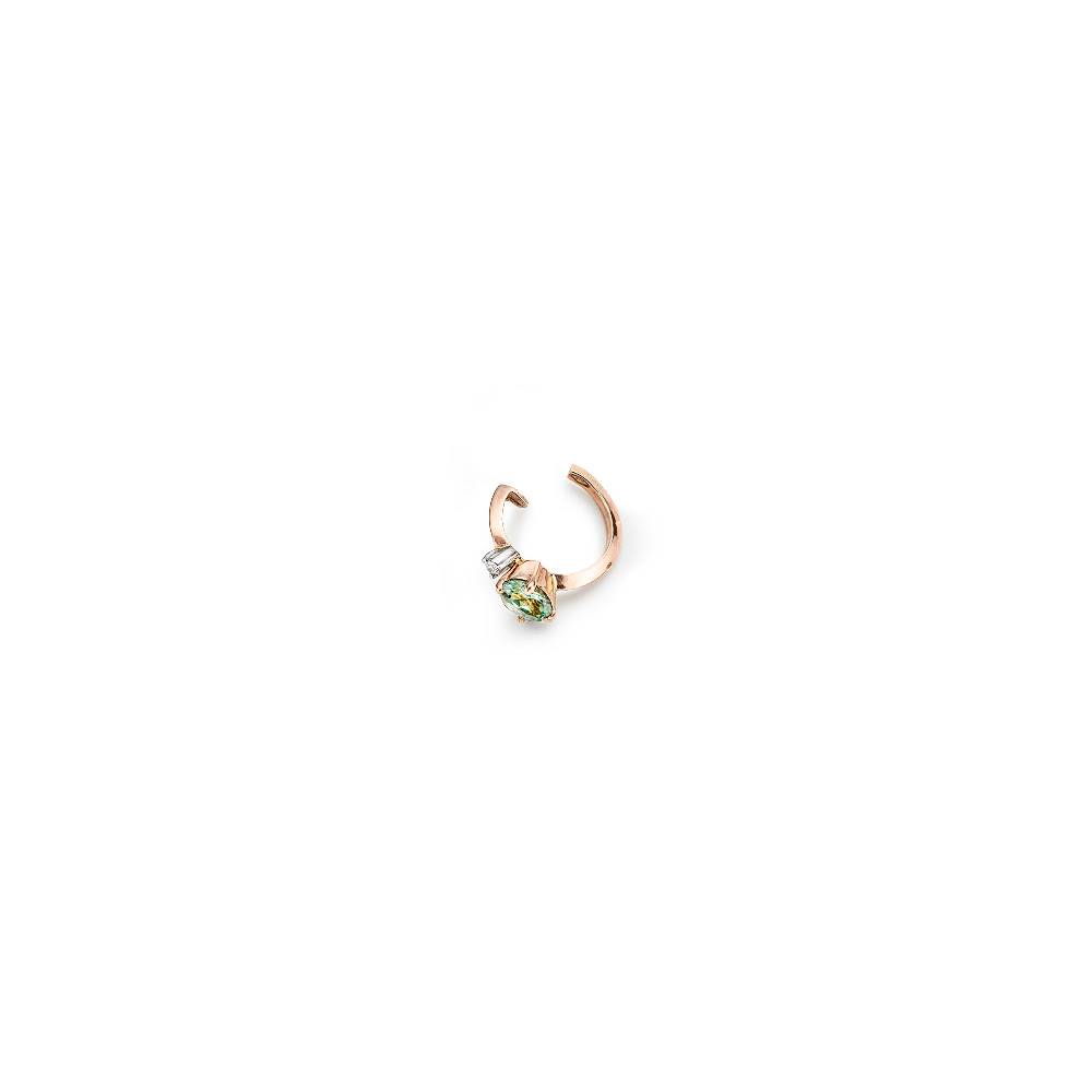 Paola Grande Gioielli BALANCE Ear cuff 'Balance' oro rosa con tormalina verde chiaro 2025