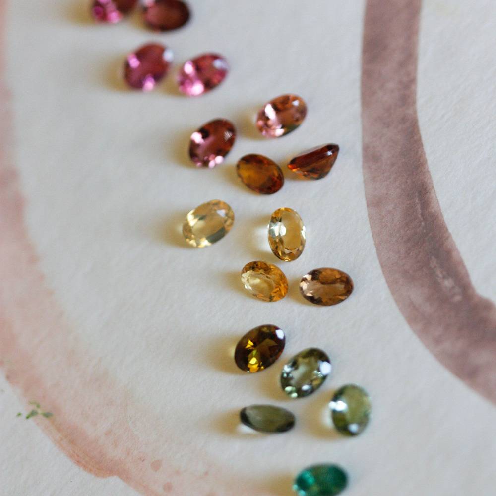 Paola Grande Gioielli BALANCE Ear cuff 'Balance' oro rosa con tormalina verde Italy