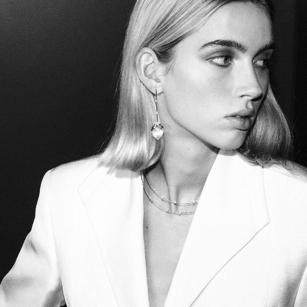 Paola Grande Gioielli AMI 'Amo' in oro bianco e cristallo di rocca Fino Al -60%