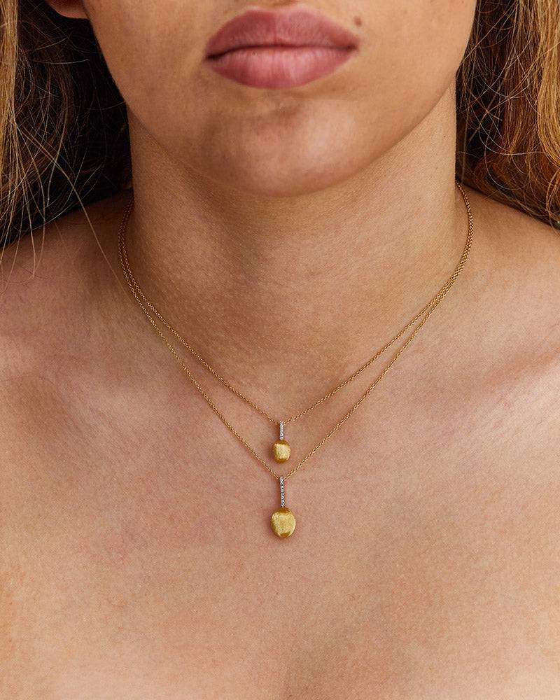 Nanis Collana "DANCING ÉLITE" pendente con ciondolo in oro e barrette di dia – Nanis Italian Jewels Vendita Calda