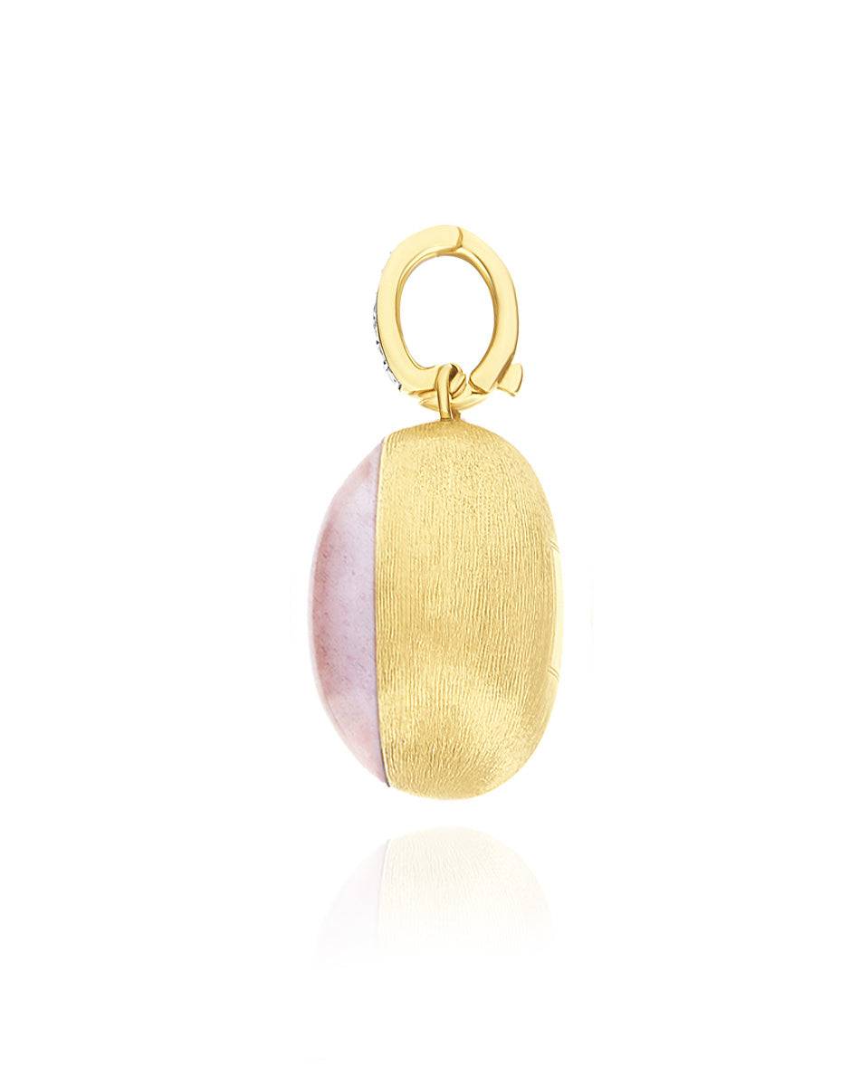 Nanis Charm Rosolio "Boules" in oro inciso, diamanti, cristallo di rocca, qu – Nanis Italian Jewels Nuova