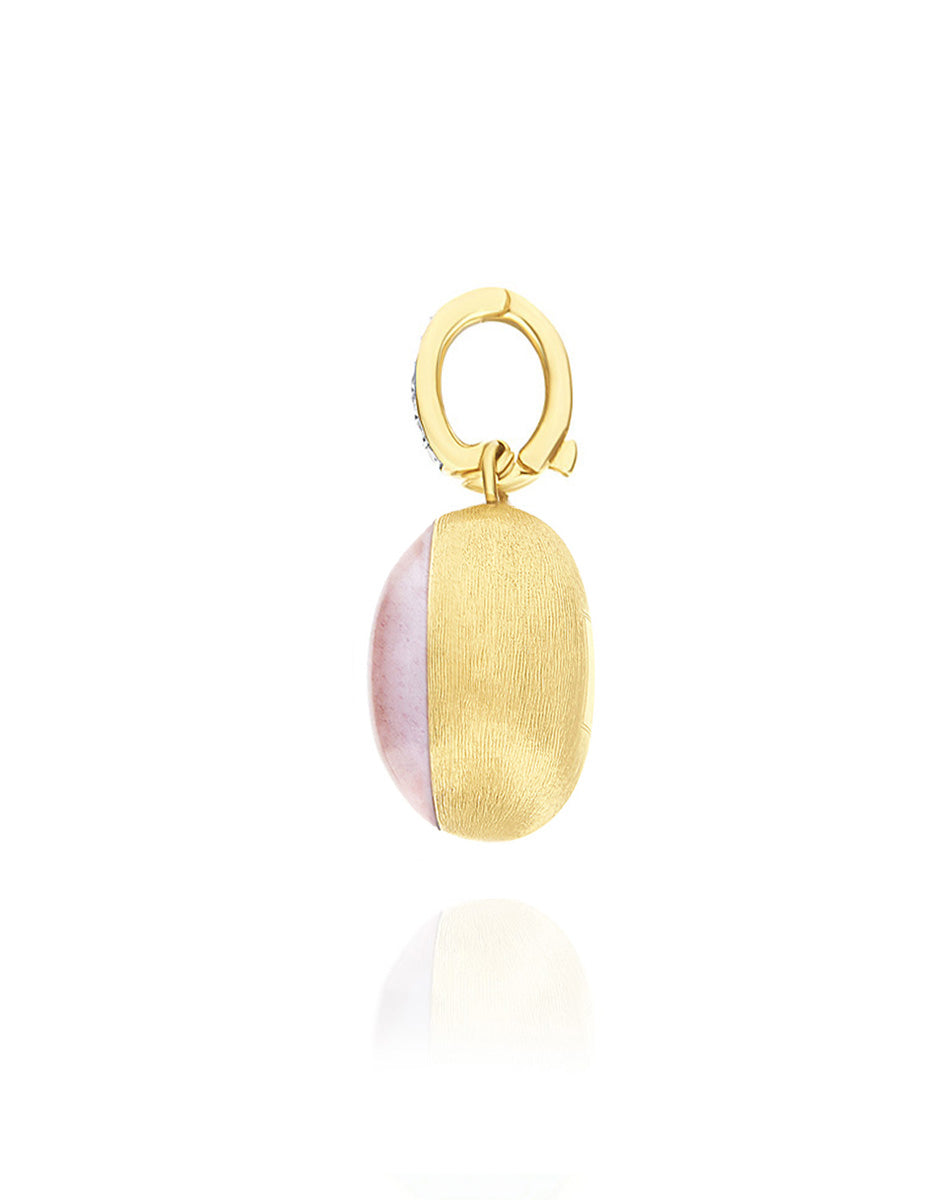 Nanis Charm Rosolio "Boules" in oro inciso, diamanti, cristallo di rocca, qu – Nanis Italian Jewels Black Friday