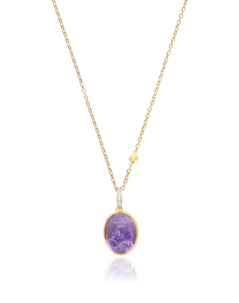 Nanis Charm Violetta "Boules" in oro inciso, diamanti, lepidolite e madreper – Nanis Italian Jewels In Linea