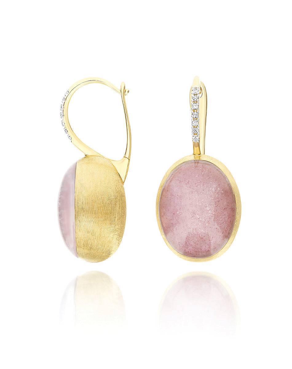 Nanis Orecchini Ciliegine Rosolio "Boules" in oro inciso, diamanti, cristall – Nanis Italian Jewels Offerte stagionali