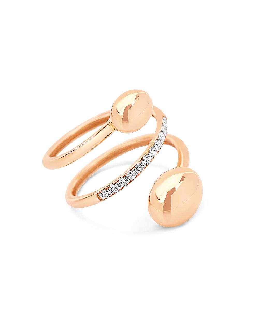 Nanis Anello contrariè "DANCING ÉLITE" in oro rosa e diamanti – Nanis Italian Jewels