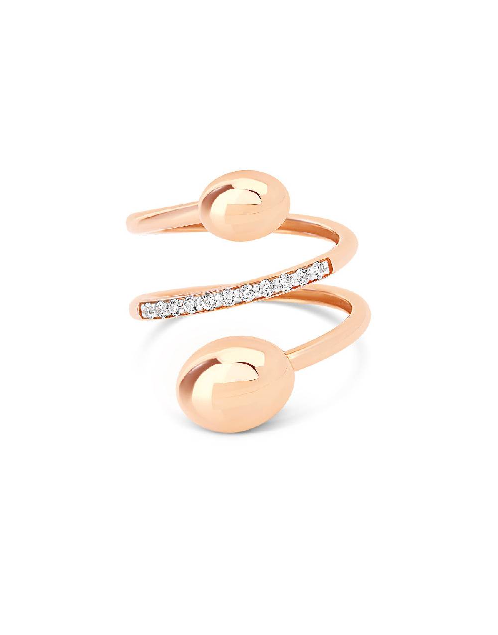 Nanis Anello contrariè "DANCING ÉLITE" in oro rosa e diamanti – Nanis Italian Jewels Officina