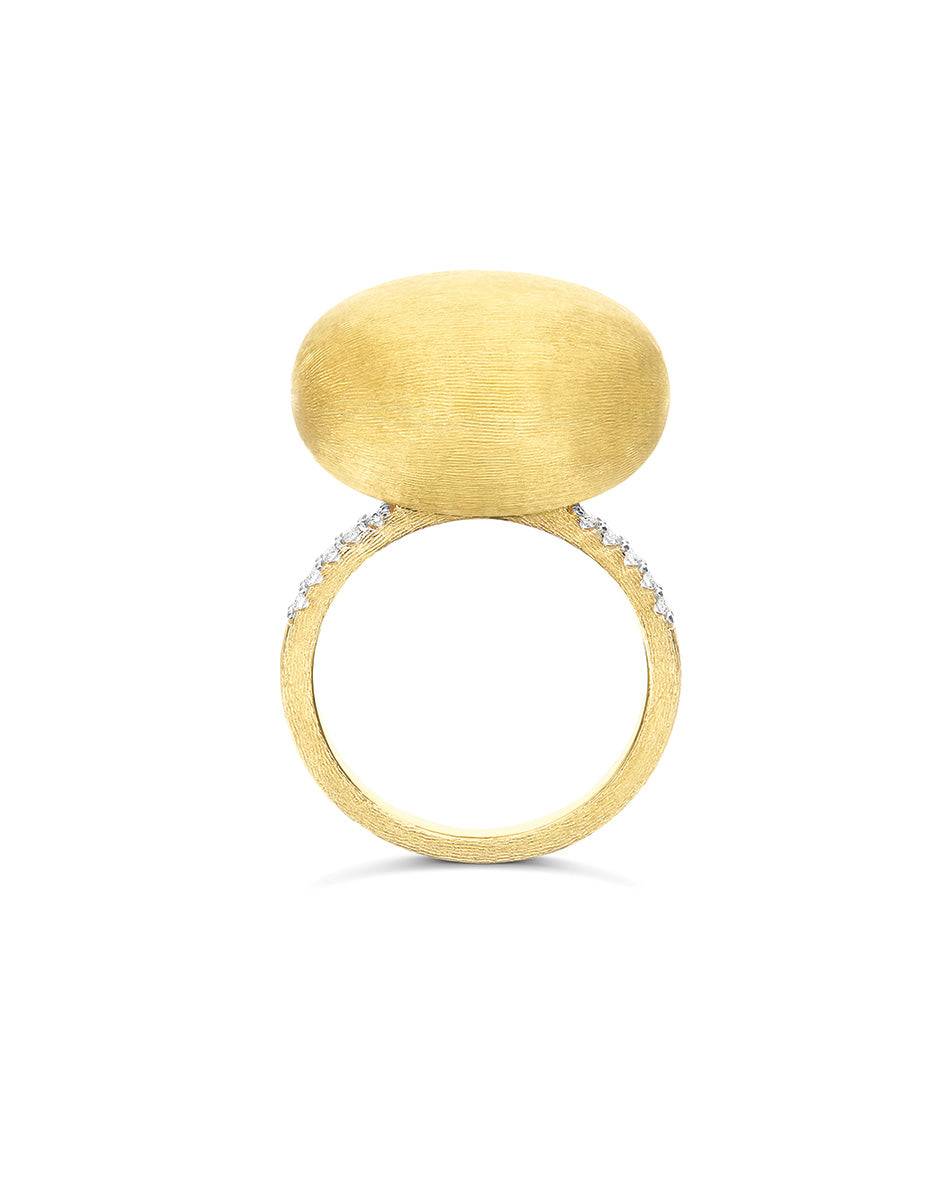 Nanis Anello "Boules" in oro inciso e diamanti (grande) – Nanis Italian Jewels Affare Del Giorno