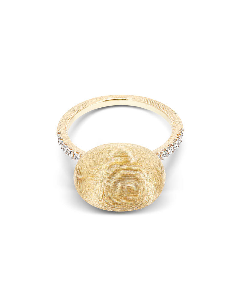 Nanis Anello "DANCING ÉLITE" con boule in oro incisa a mano e pavé di diaman – Nanis Italian Jewels Prezzo Ridotto
