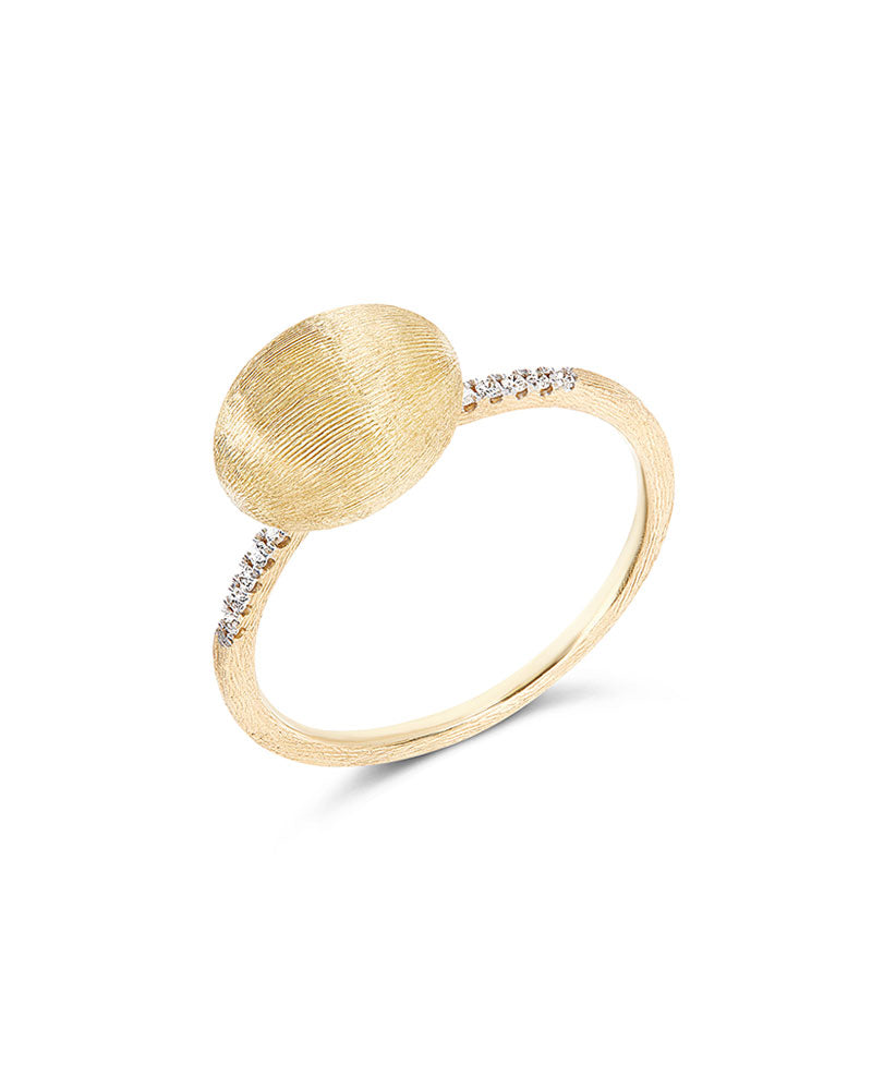 Nanis Anello "DANCING ÉLITE" con boule in oro incisa a mano e pavé di diaman – Nanis Italian Jewels Sottocosto