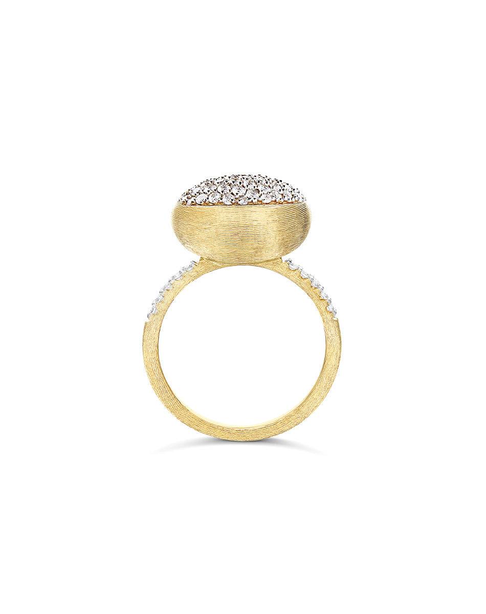 Nanis Anello "Boules" in oro inciso e pavè di diamanti (medio) – Nanis Italian Jewels Novità