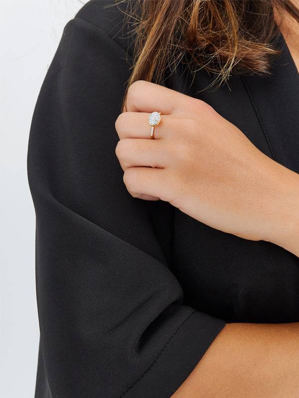 Nanis Anello di fidanzamento "DANCING ÉLITE" romantico in oro e diamanti (pi – Nanis Italian Jewels Presa