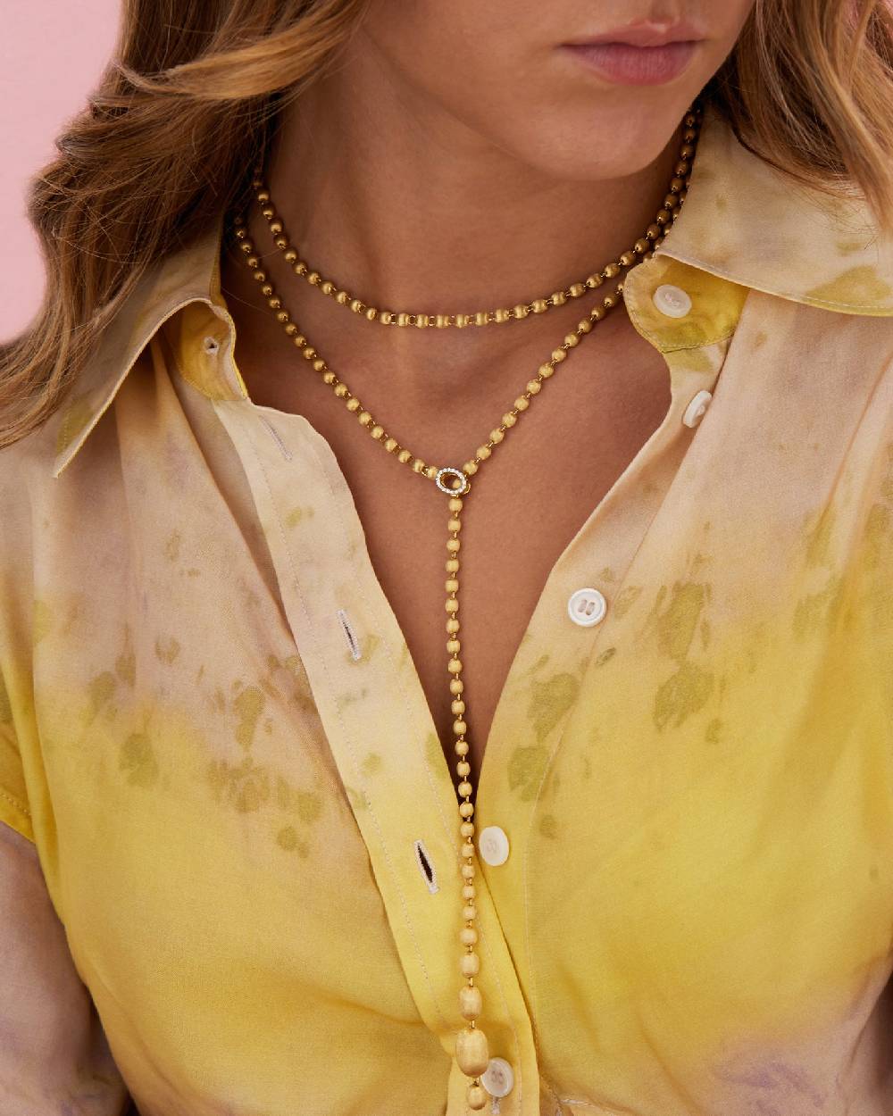 Nanis Collana iconica "IVY slim" convertibile con boules in oro incise a man – Nanis Italian Jewels Economico