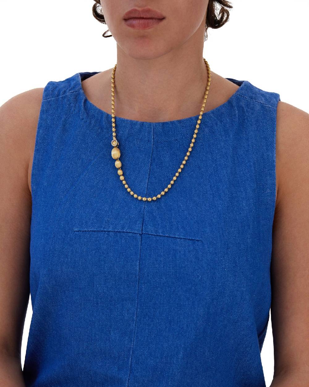 Nanis Collana iconica "IVY" slim convertibile con boules in oro giallo incis – Nanis Italian Jewels Online
